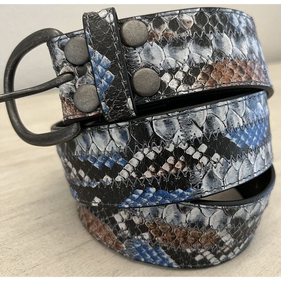 Free People Snake Embossed Leather Belt, S/M, NEW! - Picture 1 of 11